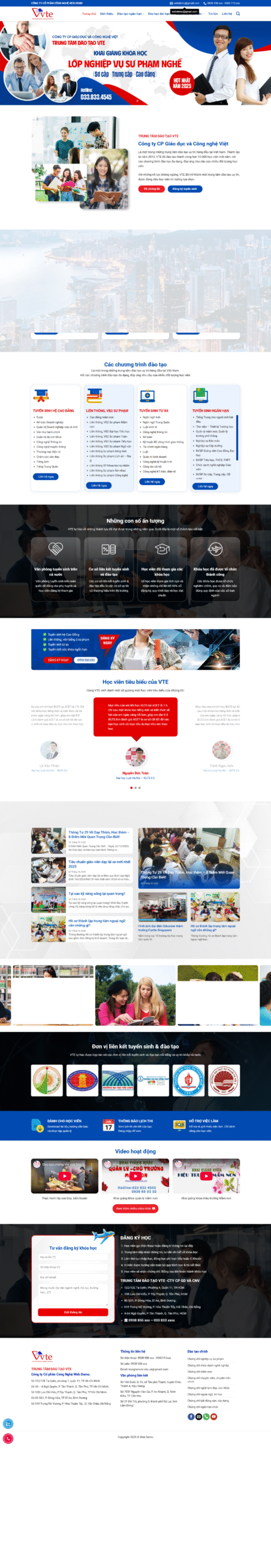 Mẫu website đào tạo, du học Đức 