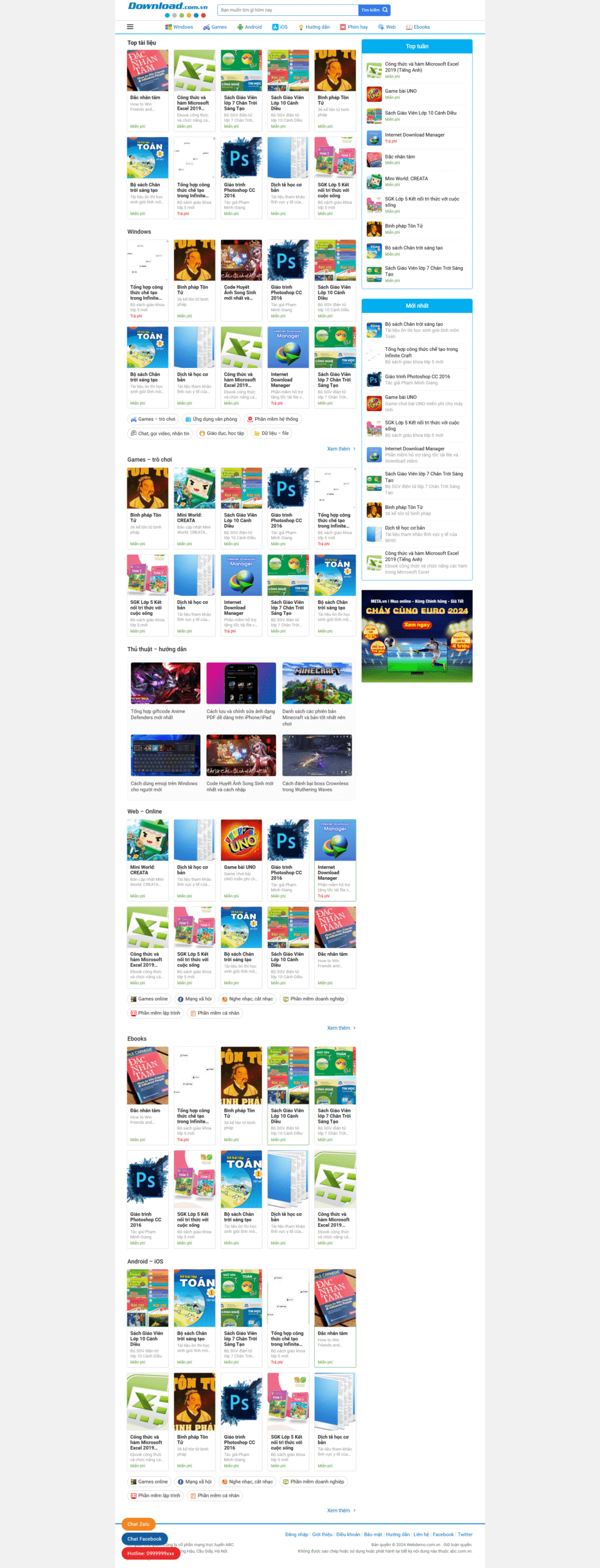 Mẫu website download phần mềm, tài liệu 02