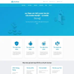 Mẫu website dịch vụ Cloud Server