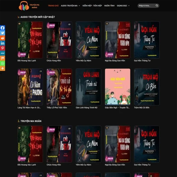 Mẫu website nghe truyện tranh audio Mẫu website nghe truyện tranh audio