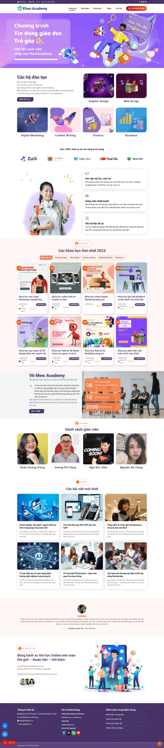 Mẫu website bán khóa học 02