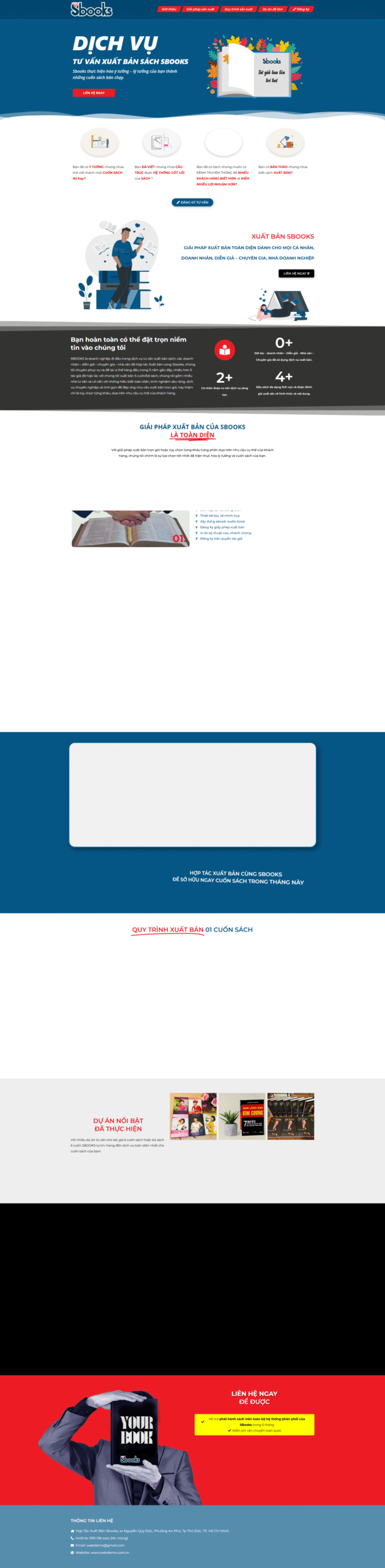 Mẫu website Elementor dịch vụ xuất bản sách