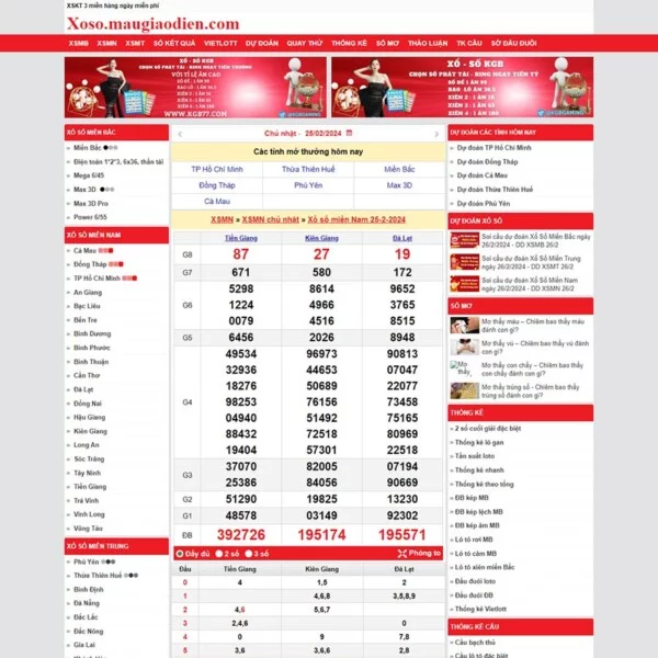 Mẫu website kết quả xổ số tự động Mẫu website kết quả xổ số tự động