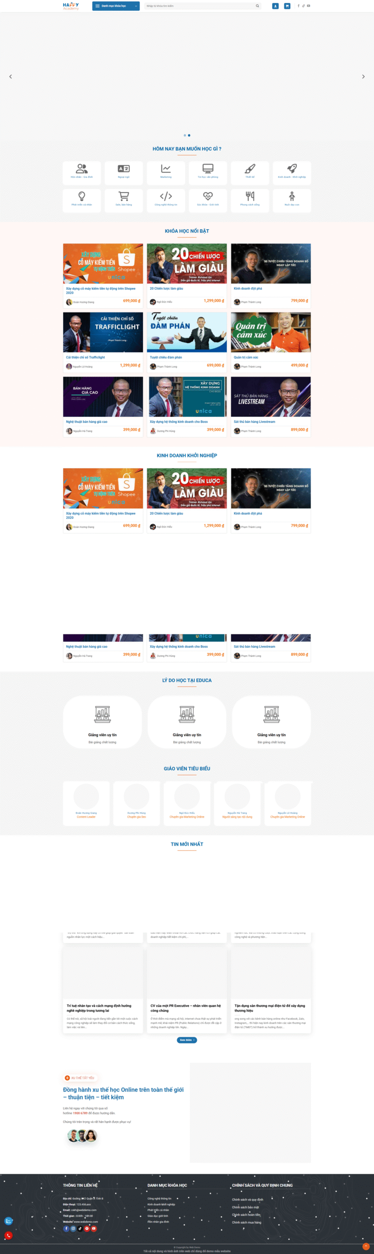 Mẫu website bán khóa học 02