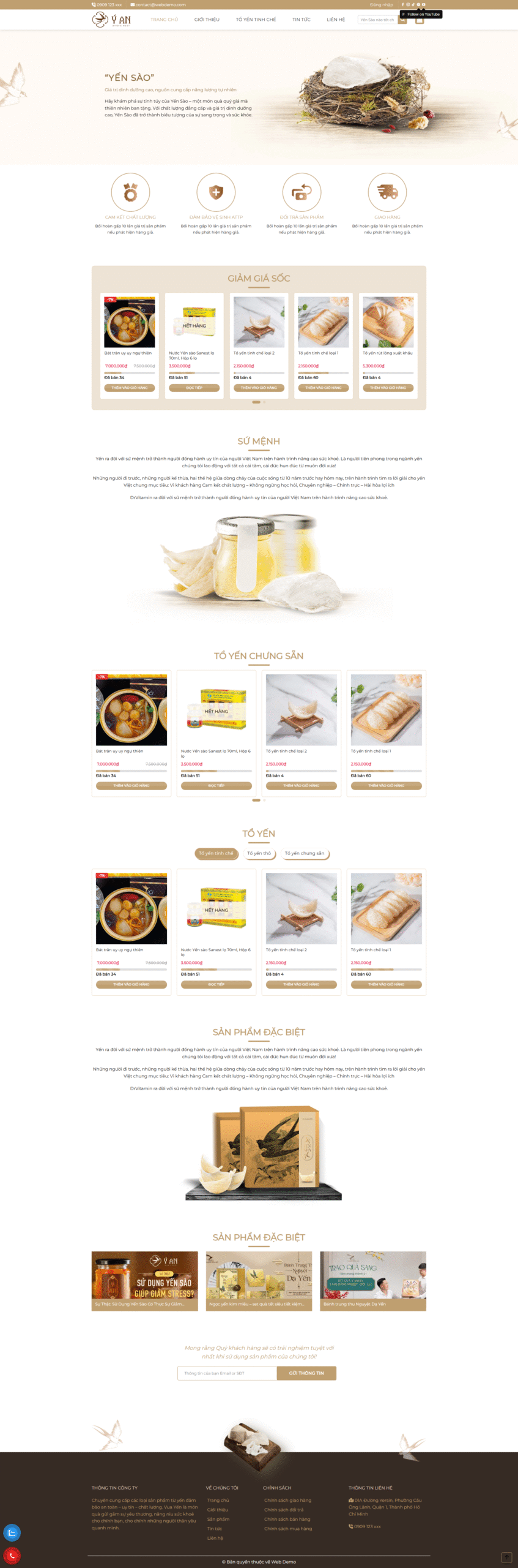 mẫu web yến sào 04